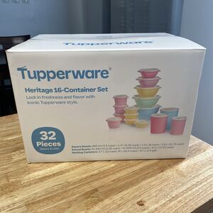 Tupperware Heritage Collection 32 Pc Food Storage Set 16 Pastel Containers New